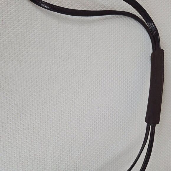 Vintage 60s Black Eel Skin Leather Shoulder Bag Gold Hardware Adjustable Strap - Picture 3 of 9